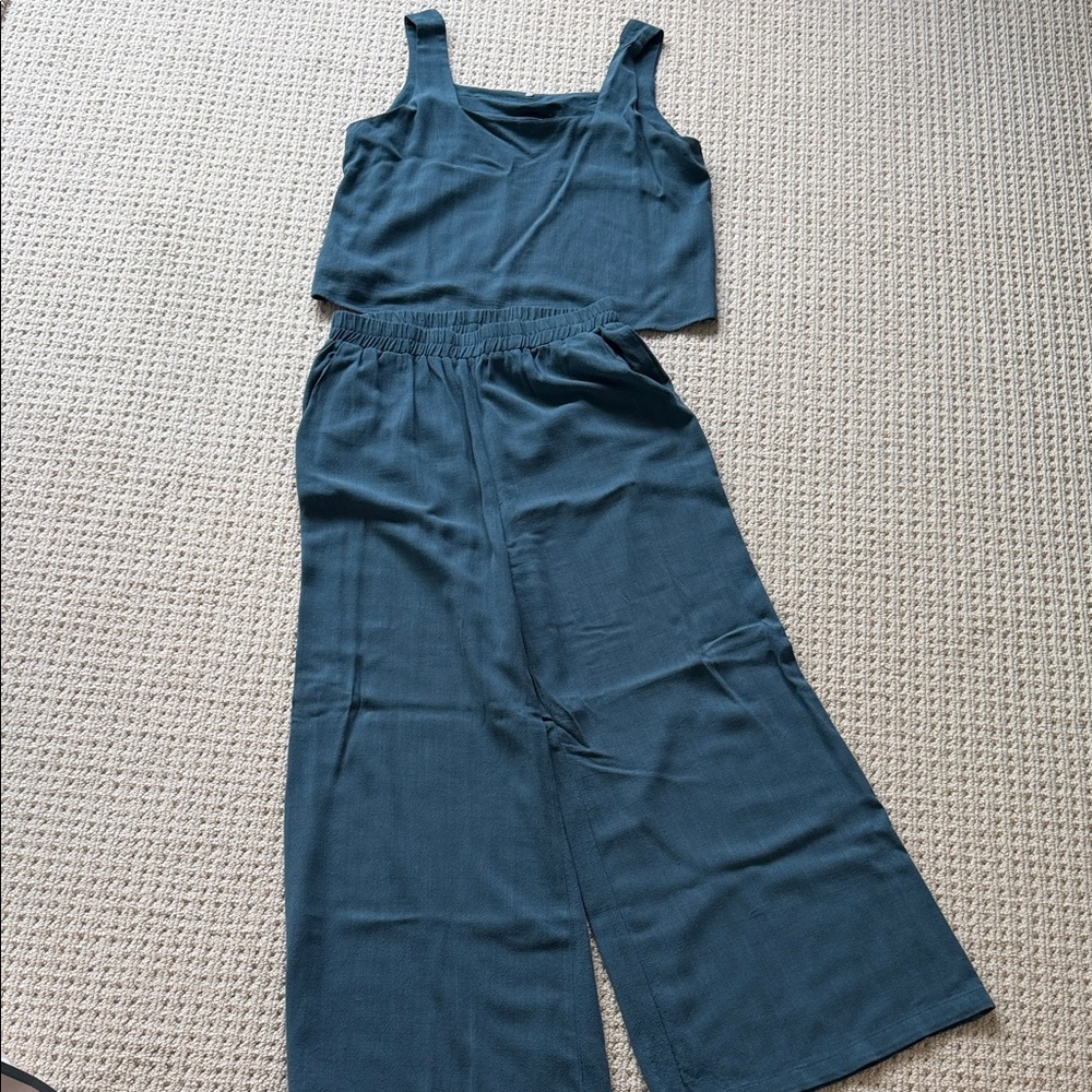 Women's Teal 2 Piece Jumpsuit